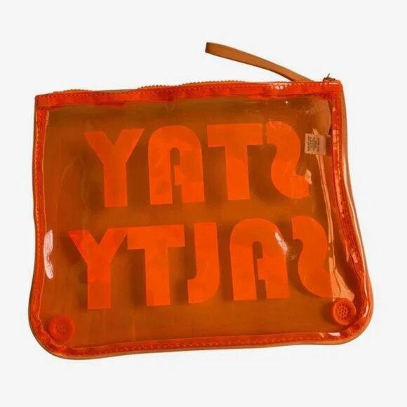 Aerie "Stay Salty” Wet Bag / Pouch (Neon Orange) - Picture 4 of 6